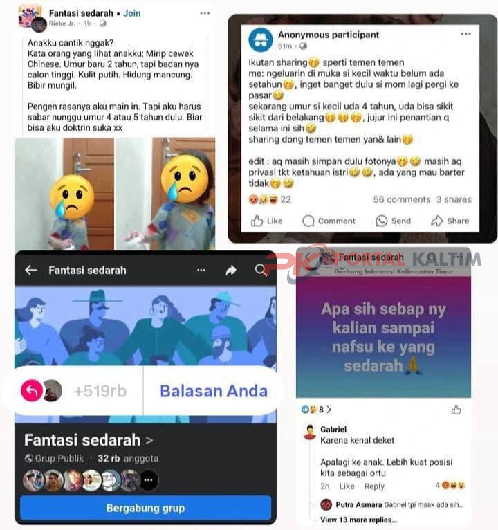 Tangkapan layar postingan pelaku pelecehan dan kekerasan seksual di Grup Fantasi Sedarah