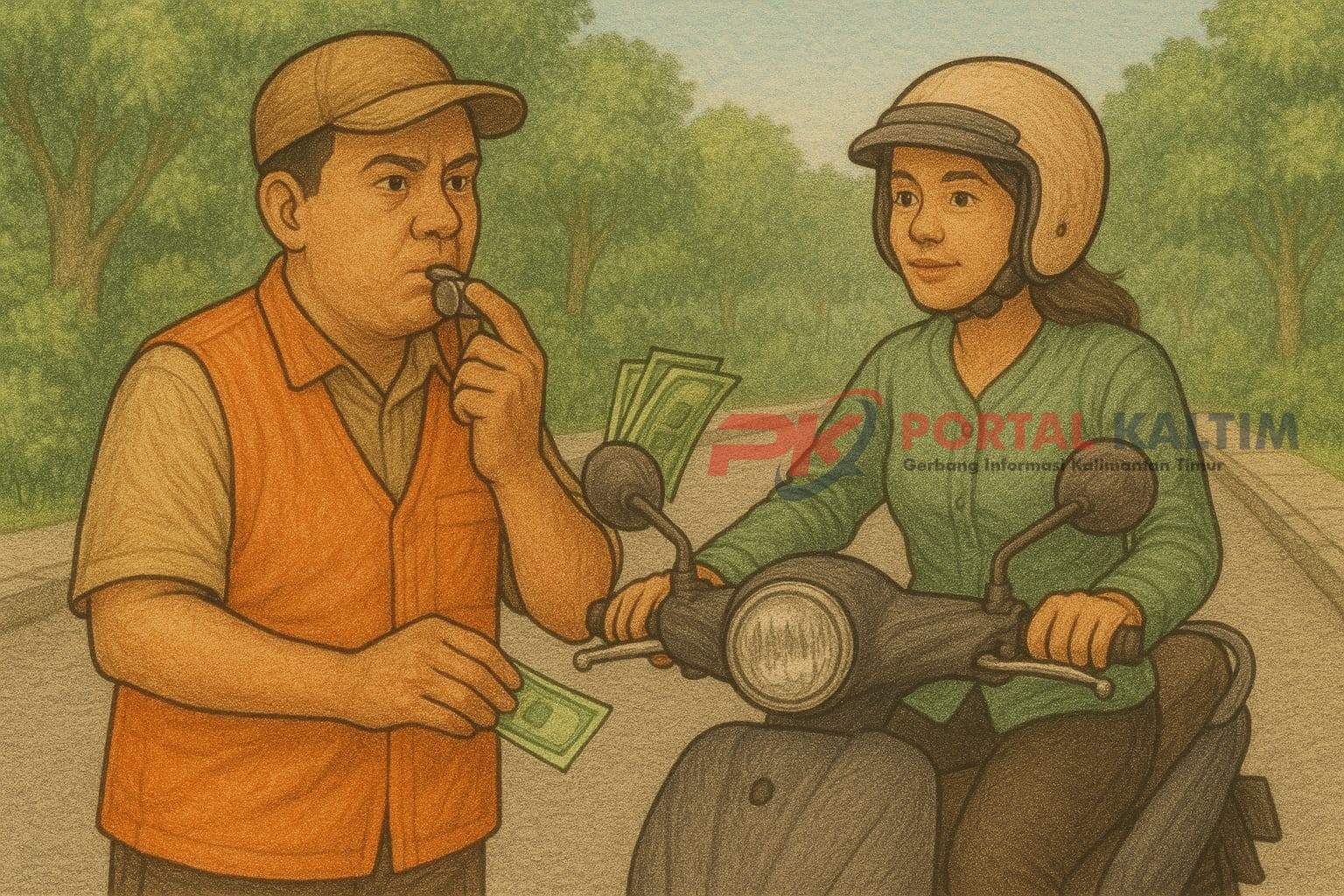 Ilustrasi juru parkir liar