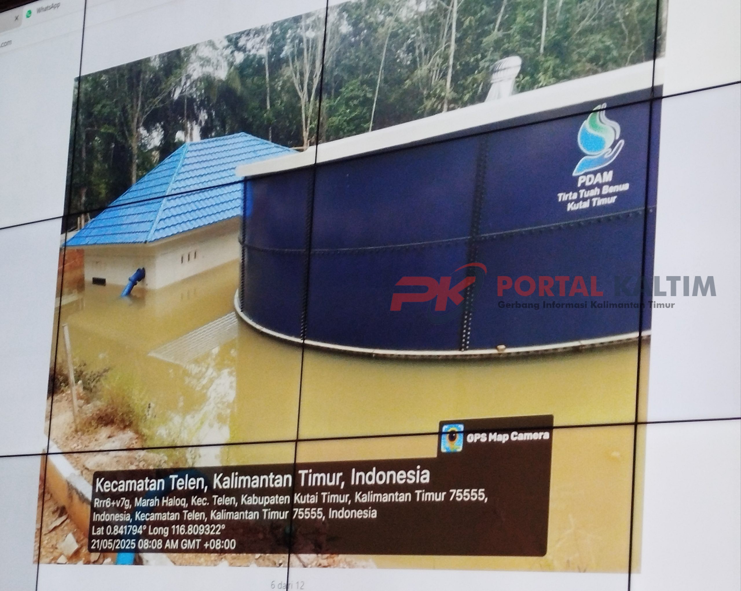 Kondisi proyek SPAM PDAM yang terendam banjir