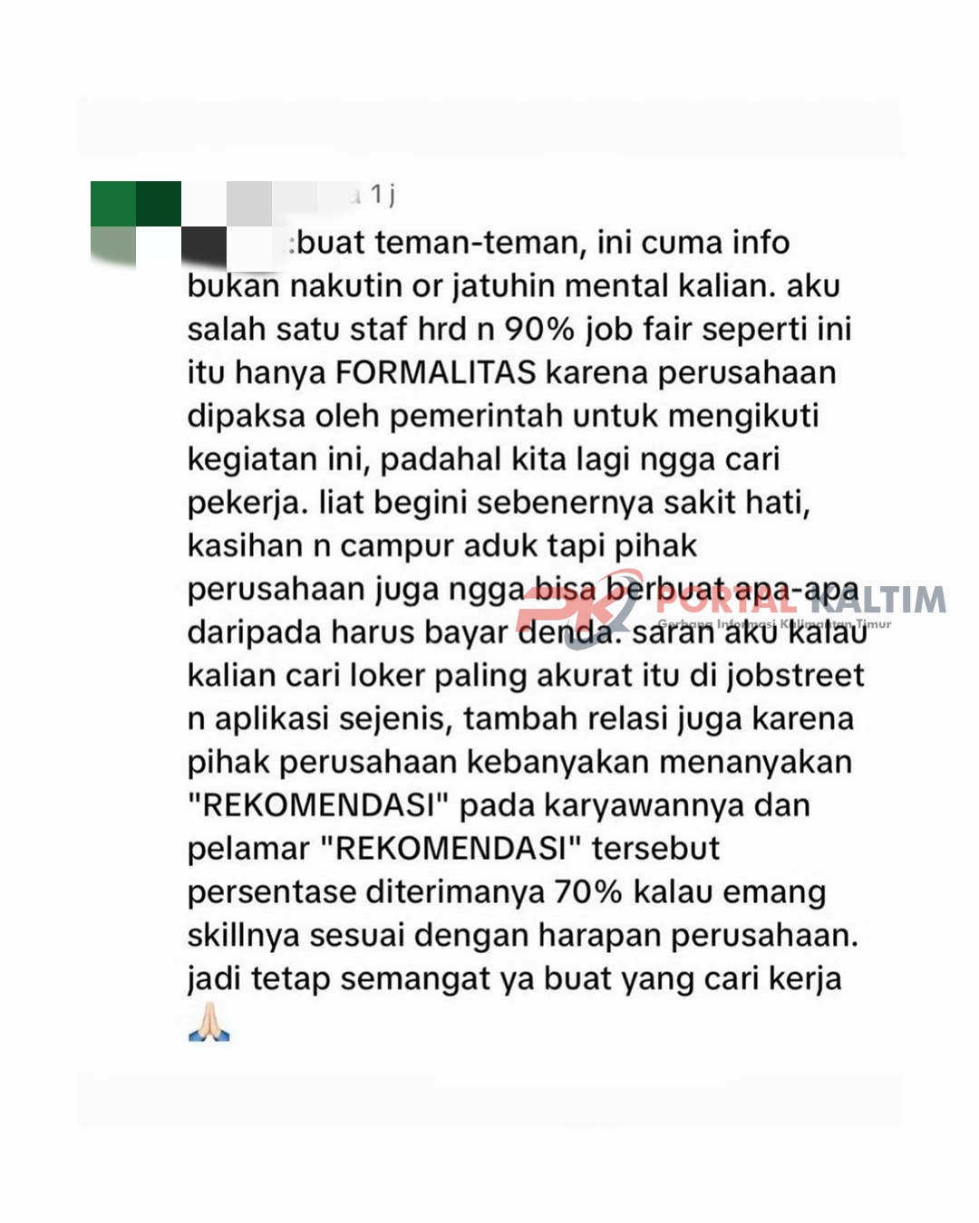 Inisial Y mengungkapkan pengalamannya sebagai HRD di sebuah platform sosmed