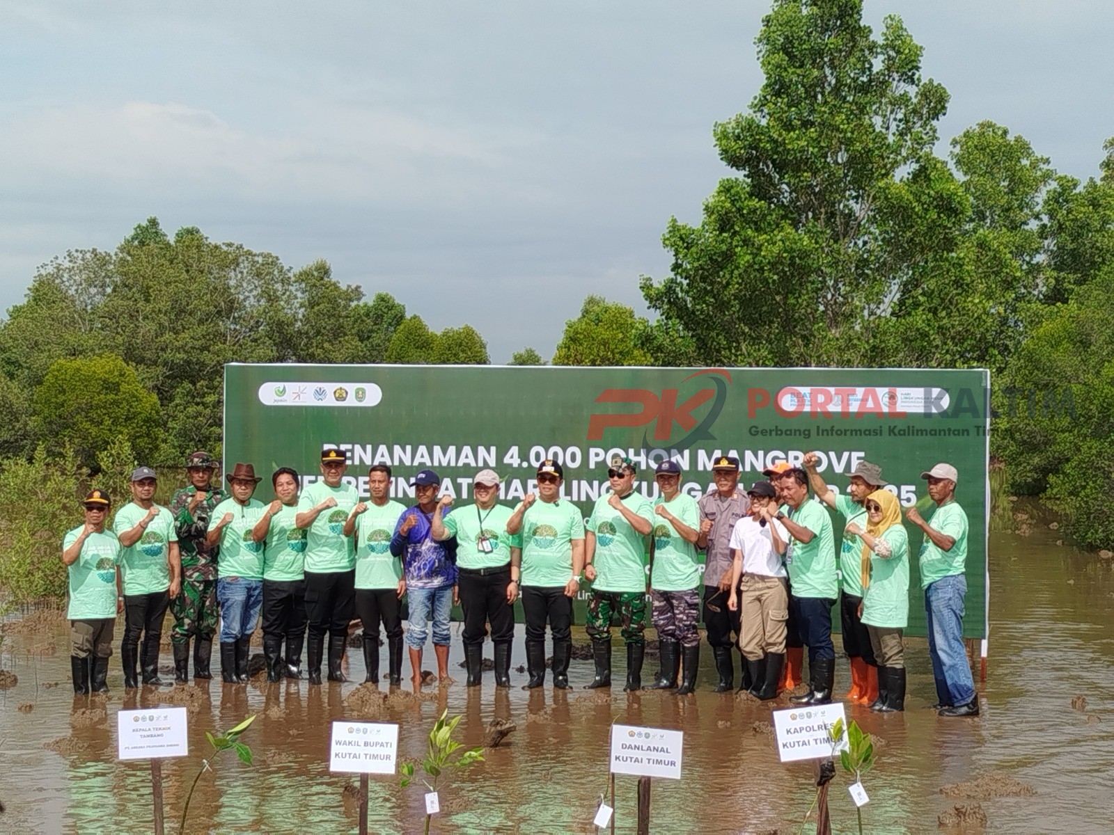 Mahyunadi beserta jajaran melakukan aksi Penanaman 4.000 bibit Mangrove
