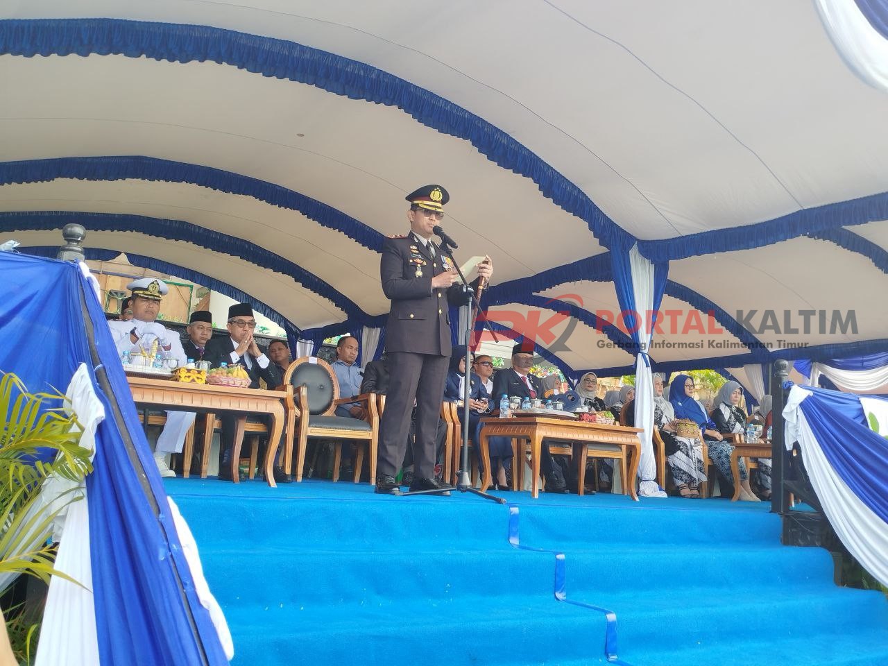 AKBP Chandra Hermawan dalam menyampaikan amanatnya