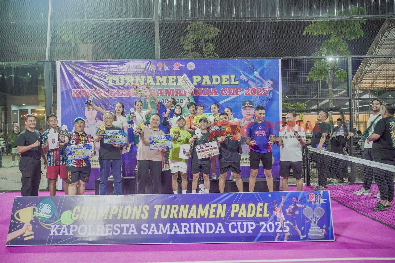 Kebersamaan Polresta Samarinda dalam lomba padel peringatan HUT Bhayangkara ke-79