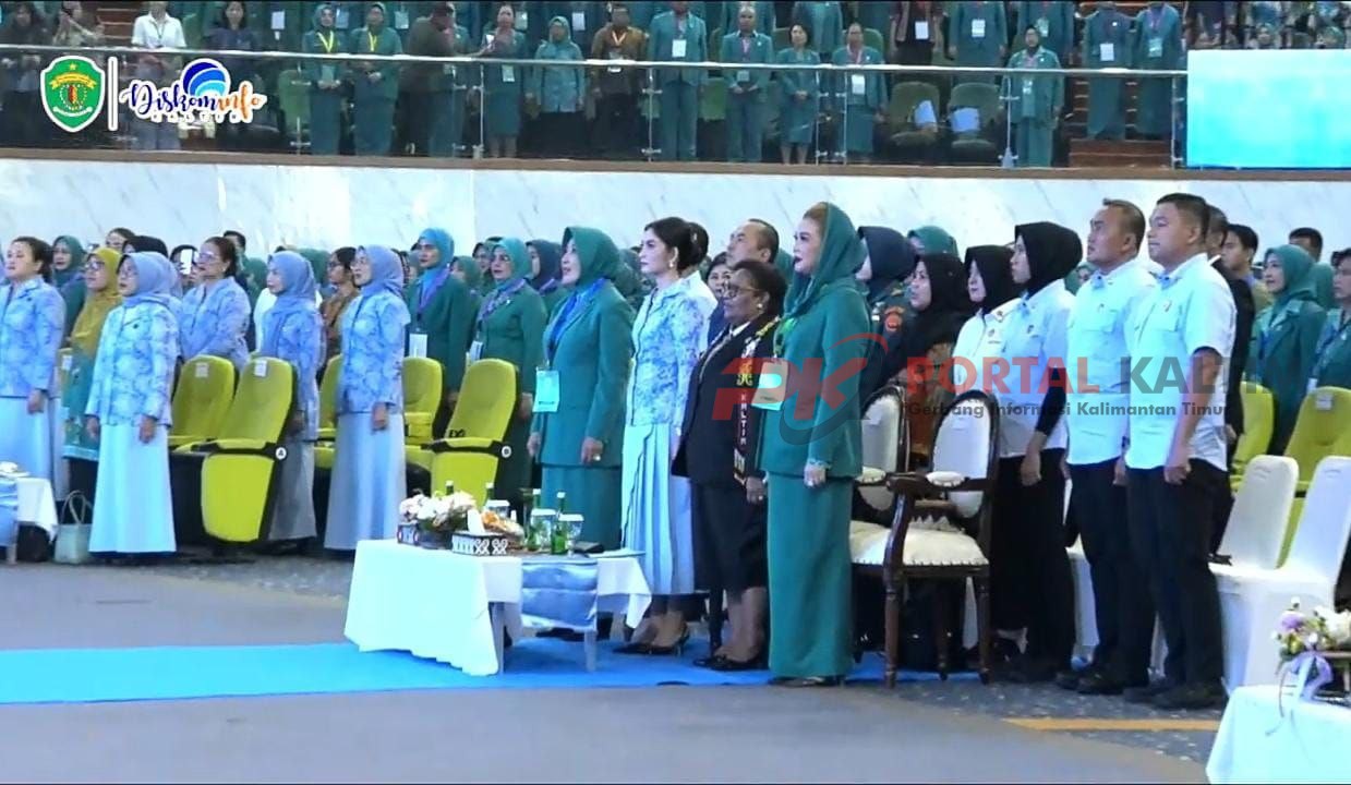 Puncak Peringatan Hari Kesatuan Gerak (HKG) ke-53 dan Rakernas X TP PKK 2025 di Convention Hall Sempaja, Samarinda