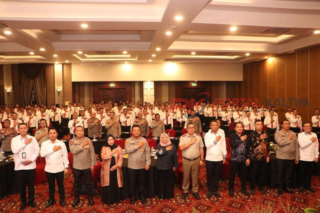 Rakernis Fungsi Reskrim TA 2025 di Grand Ballroom Hotel Grand Tjokro, Balikpapan.