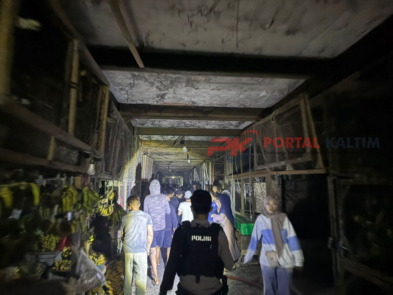 Lokasi kebakaran pascapemadaman di Pasar Segiri Samarinda