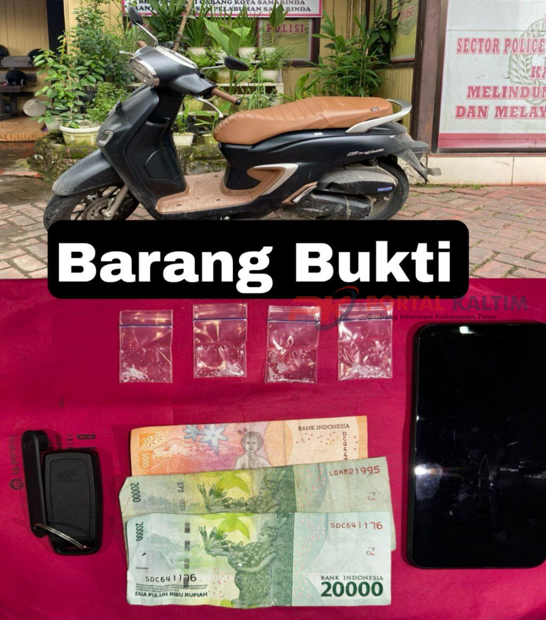 Barang bukti sitaan dari terduga pelaku pengedar sabu