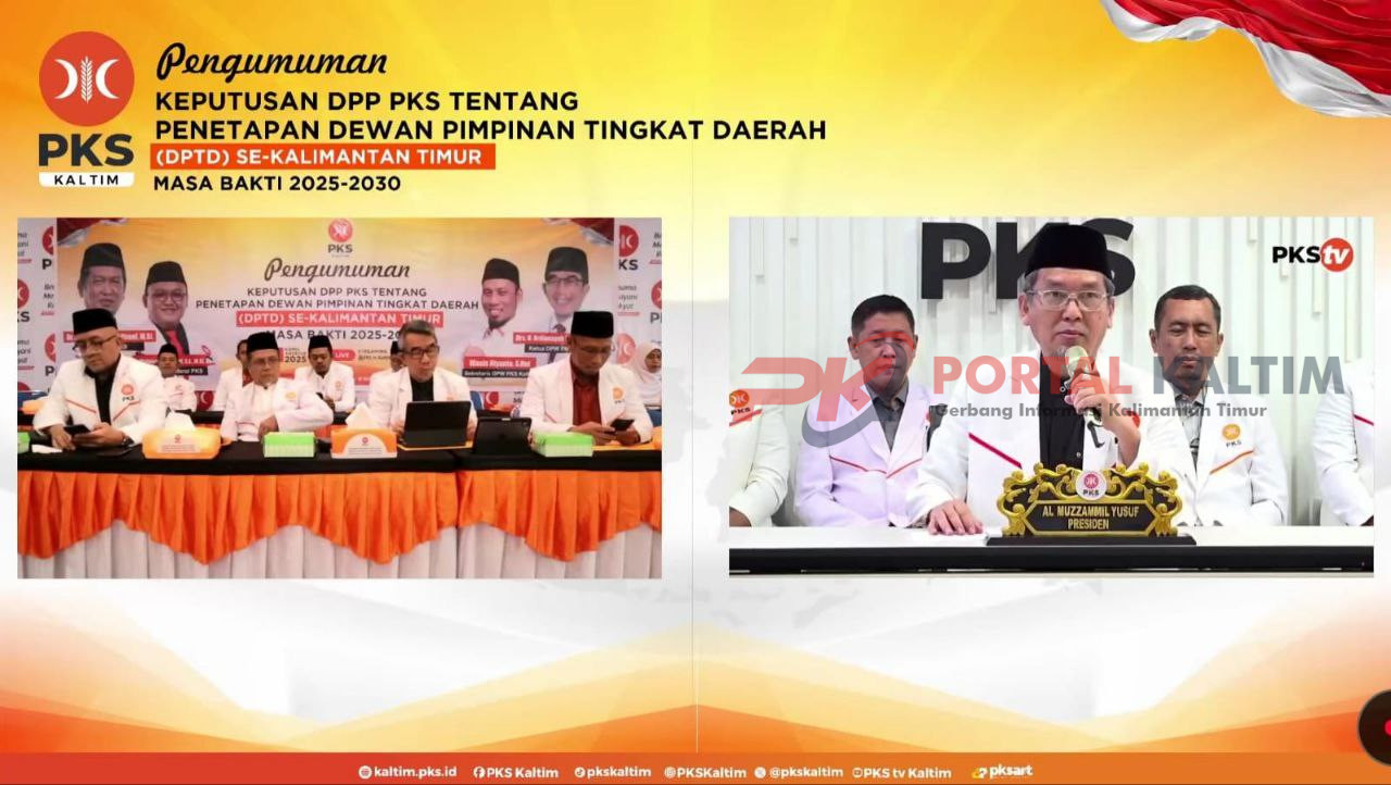 Pengumuman penetapan DPTD se-Kaltim masa bakti 2025-2030 secara daring