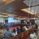 Suasana konferensi pers terkait harga pangan dan pasokan beras di Ruang Ruhui Rahayu Kantor Gubernur Kaltim