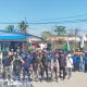 Sholat ghaib yang dipimpin oleh koordinator lapangan (korlap) Siswandi kepada korban yang dilindas mobil rantis brimob