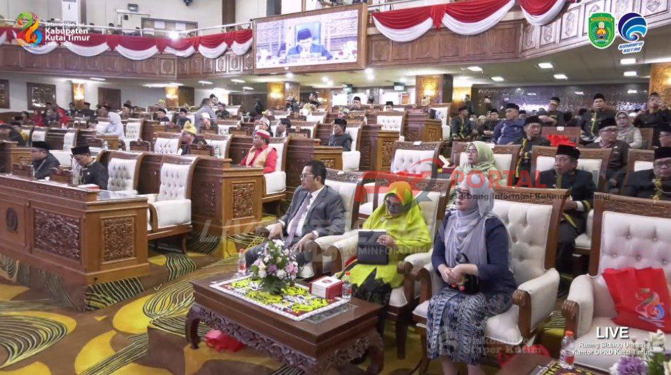 Suasana Rapat Paripurna perihal mendengarkan pidato Bupati Kutim Ardiansyah Sulaiman