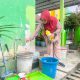 Proses Pemberian Obat ditempat potensial perkembang biakan nyamuk DBD.
