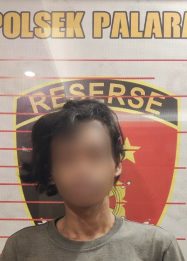 Terduga pelaku yang dibekuk Polsek Palaran dengan dugaan pencurian 80 lembar gulungan seng milik perusahaan.