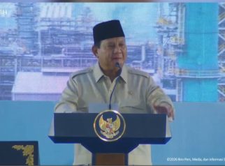 Presiden RI Prabowo Subianto dalam peresmian proyek RDMP Kilang Balikpapan