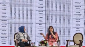 Perwakilan PT Pegadaian Area Samarinda memberikan edukasi investasi emas kepada peserta Temu Bisnis Sumur Migas, mengajak masyarakat berinvestasi aman dan stabil melalui layanan Cicil Emas dan Tabungan Emas.