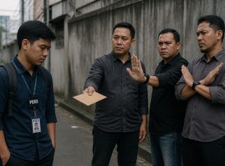 Ilustrasi pekerja media di tengah tekanan upah rendah, beban kerja tinggi, dan relasi kerja yang dinilai belum sehat di industri pers.