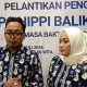 Ketua DPC HIPPI Balikpapan, Muhammad Hanif Miftahul Huda serta Ketua Panitia Pelaksanan Pelantikan, Dahlia Rantung.