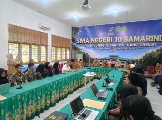 Pemprov Kalimantan Timur meninjau proses pembenahan fasilitas SMA Negeri 10 Samarinda yang dipersiapkan menjadi Sekolah Garuda. (Ist)