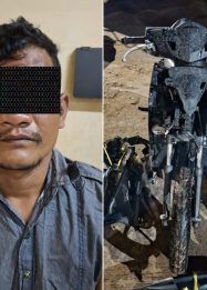 Terduga tersangka TT terkait aksi pencurian motor dan barang bukti sitaan Polresta Samarinda.