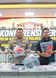 Konferensi pers Polda Kaltim bersama Polresta Samarinda terkait rekapitulasi perkara 3C di Polresta Samarinda.