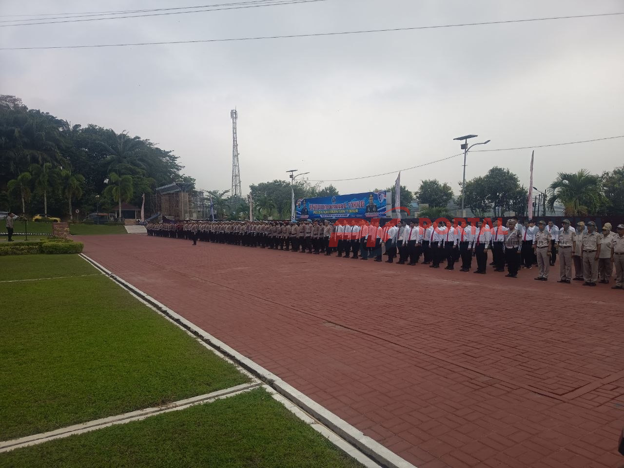 Suasana Apel HUT Lalu Lintas Bhayangkara ke-71 di Polda Kaltim