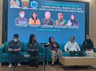 Dialog Publik Senator Kaltim bertajuk “Sumpah Pemuda: Sejarah Kita, dan Suara Muda untuk Masa Depan Kaltim” di Kantor Disdikbud Kota Samarinda.